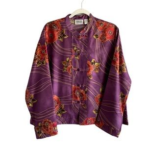 Chico’s 100% Silk Mandarin Jacket Size 2 (size 12)